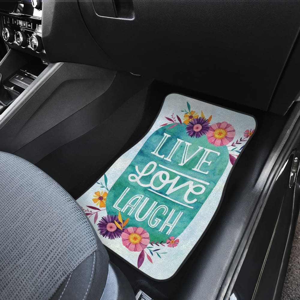 Pattern Flowers Live Laugh Love Amazing Gift Ideas Car Floor Mats 212601 - YourCarButBetter