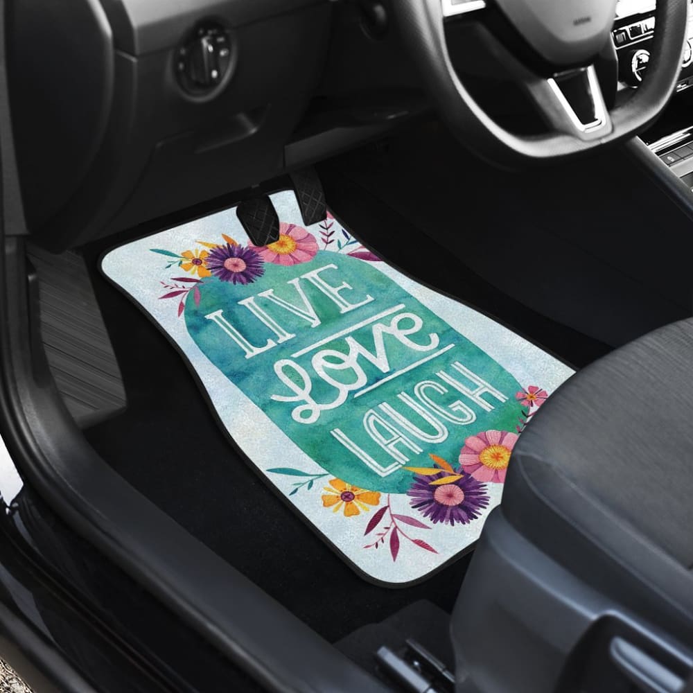 Pattern Flowers Live Laugh Love Amazing Gift Ideas Car Floor Mats 212601 - YourCarButBetter