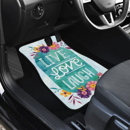 Pattern Flowers Live Laugh Love Amazing Gift Ideas Car Floor Mats 212601 - YourCarButBetter