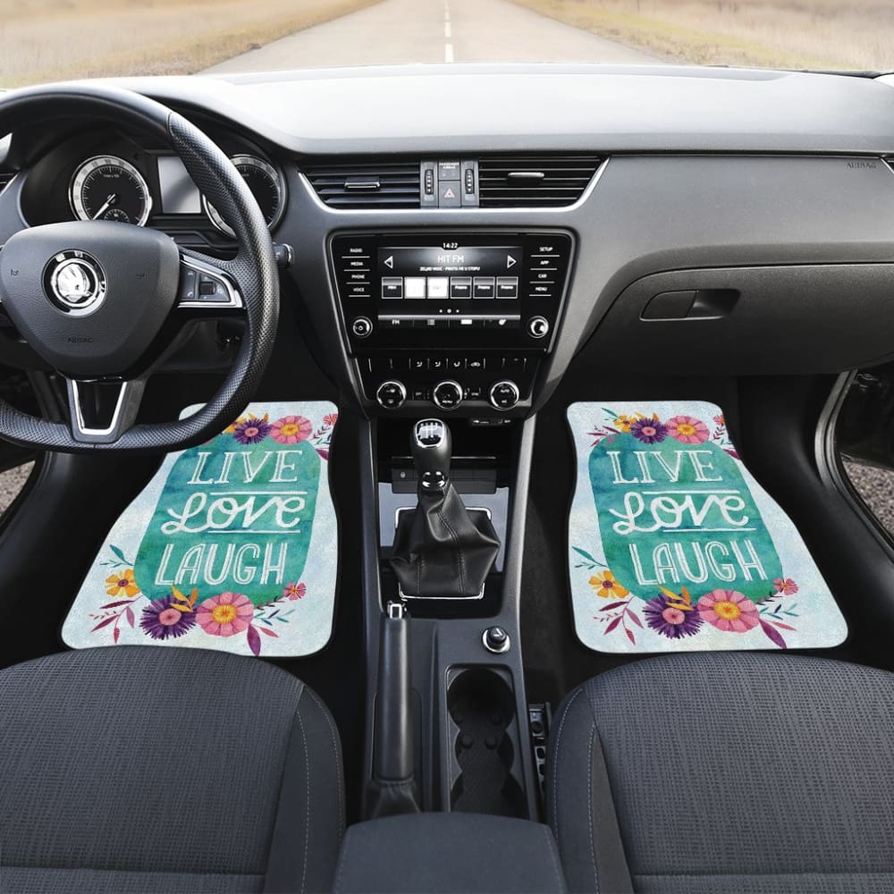 Pattern Flowers Live Laugh Love Amazing Gift Ideas Car Floor Mats 212601 - YourCarButBetter