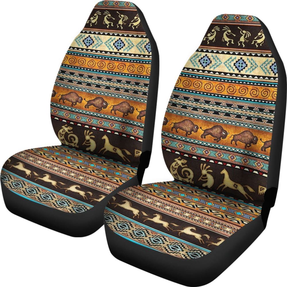 Pattern Native Brown Car Seat Cover 093223 - YourCarButBetter