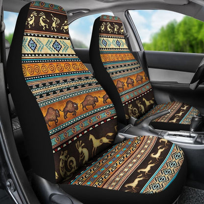 Pattern Native Brown Car Seat Cover 093223 - YourCarButBetter