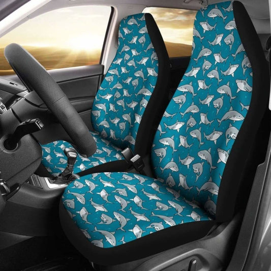 Pattern With Cute Sharks Car Seat Covers 04 102802 - YourCarButBetter