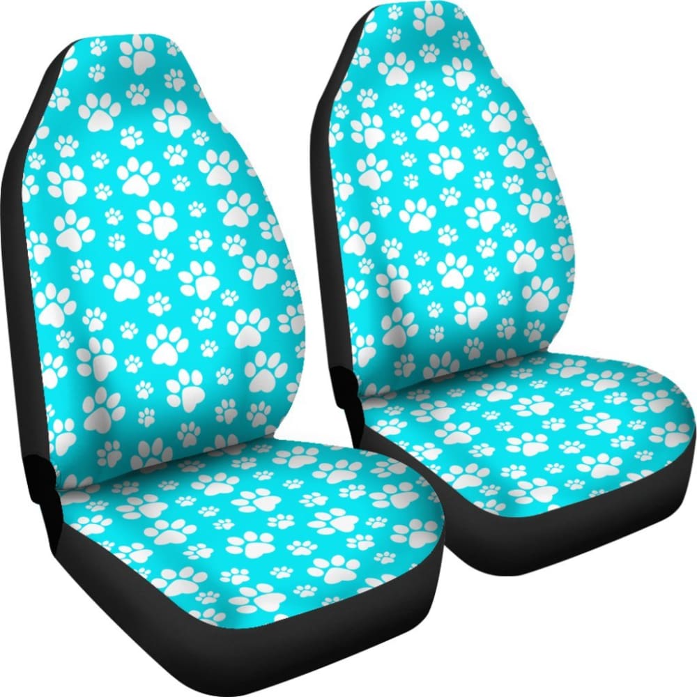 Paw Print Car Seat Cover Light Bue 094209 - YourCarButBetter