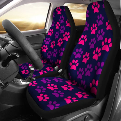 Paw Print Car Seat Cover Purple/Pink -094209 - YourCarButBetter