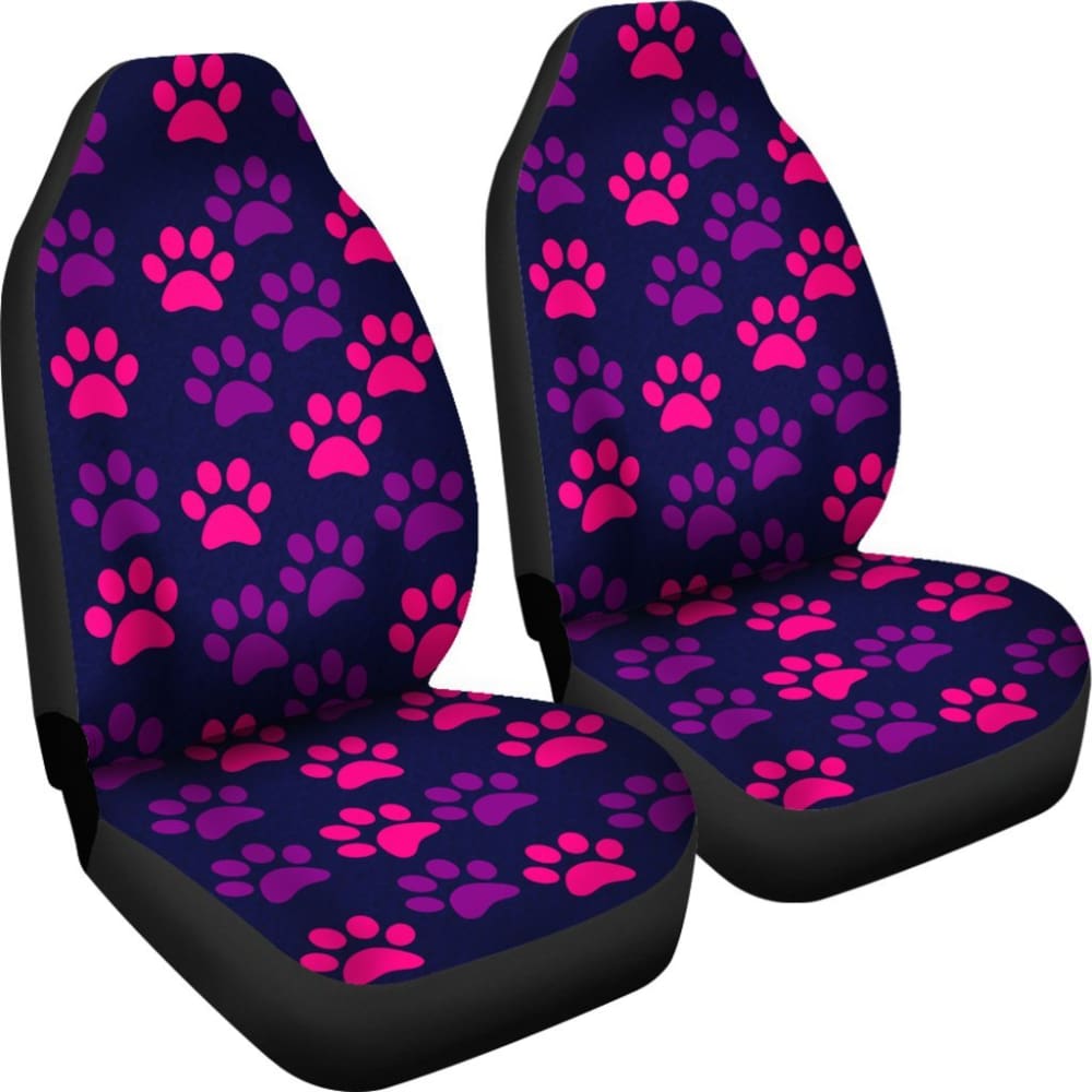 Paw Print Car Seat Cover Purple/Pink -094209 - YourCarButBetter