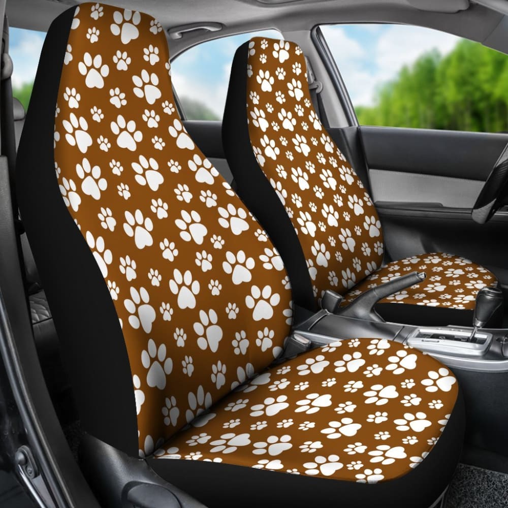 Paw Print Car Seat Covers Brown 094209 - YourCarButBetter