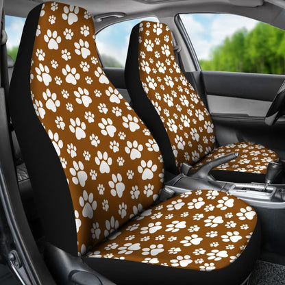 Paw Print Car Seat Covers Brown 094209 - YourCarButBetter