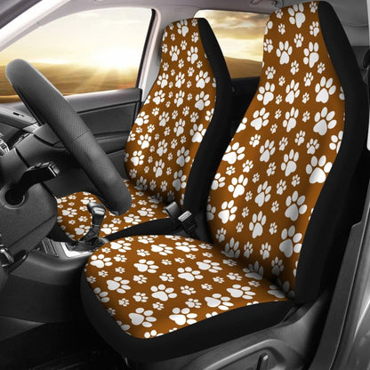 Paw Print Car Seat Covers Brown 094209 - YourCarButBetter