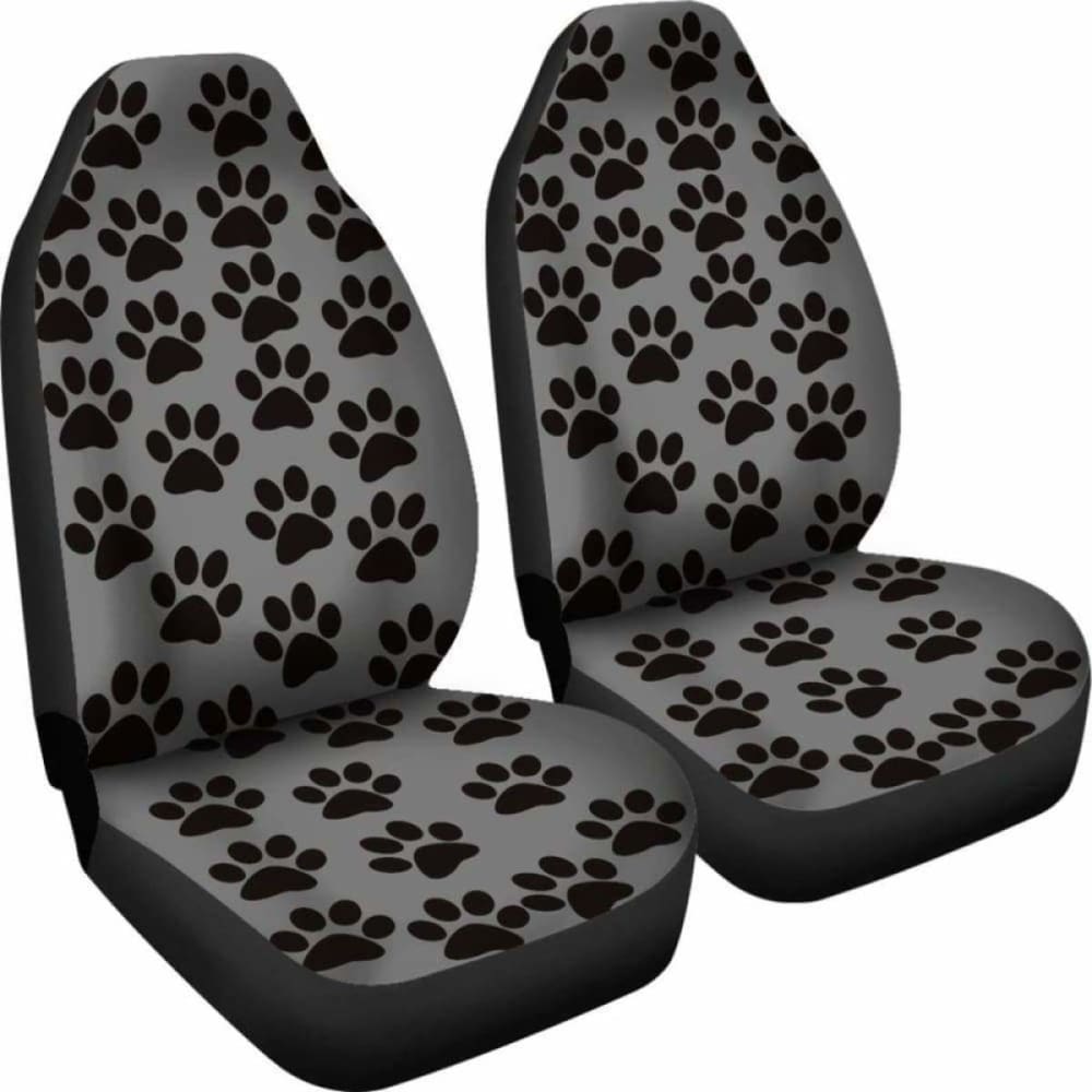 Paw Print Car Seat Covers Grey/Black 161012