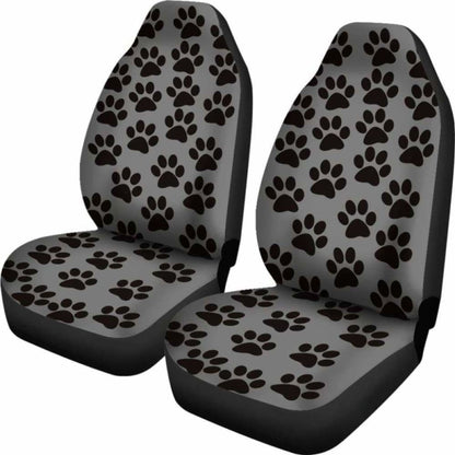 Paw Print Car Seat Covers Grey/Black 161012