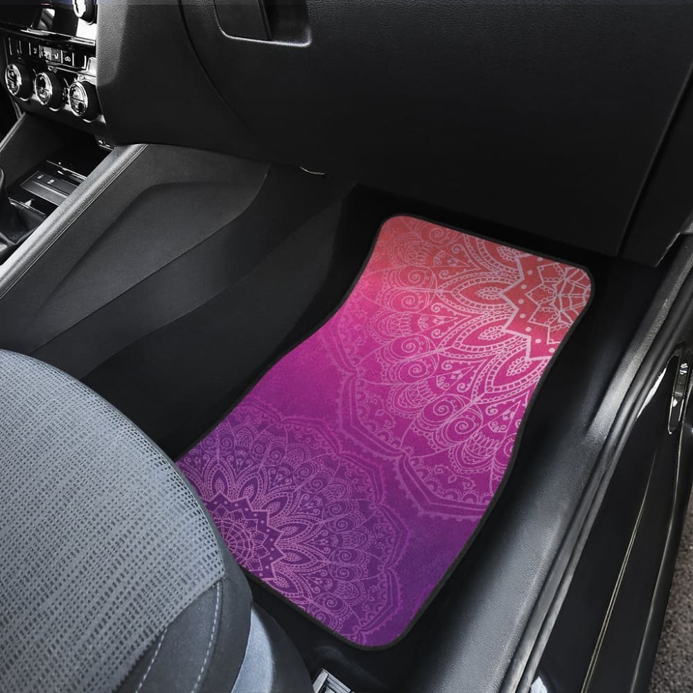 Peach Pink & Purple Gradient Mandalas Car Floor Mats 093223 - YourCarButBetter