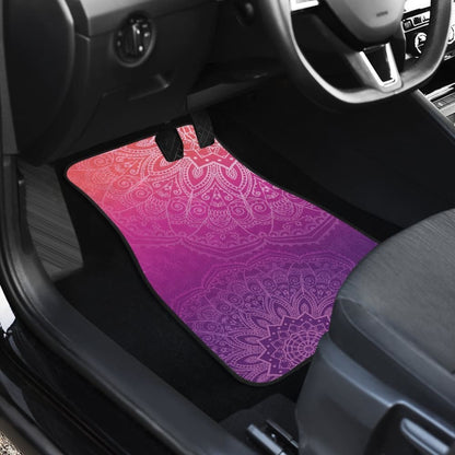Peach Pink & Purple Gradient Mandalas Car Floor Mats 093223 - YourCarButBetter