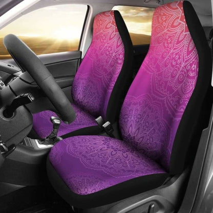 Peach Pink & Purple Gradient Mandalas Car Seat Covers 105905 - YourCarButBetter
