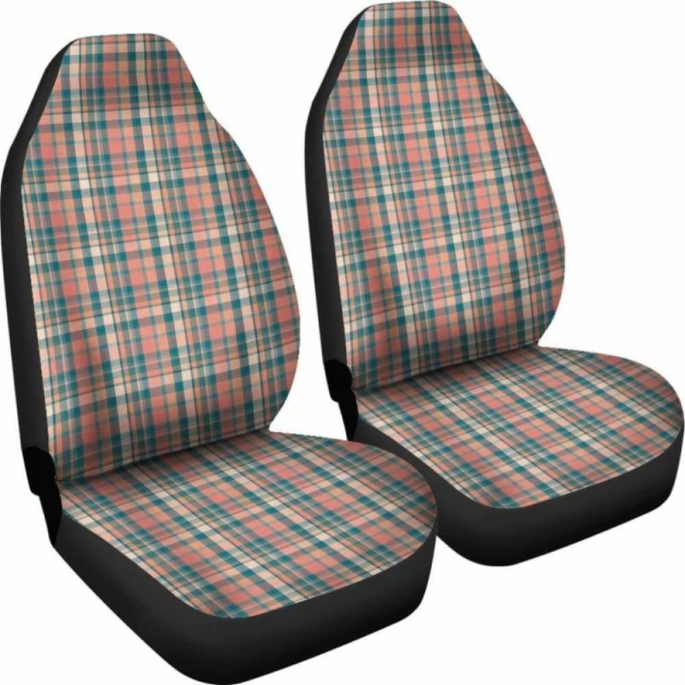 Peach Plaid Car Seat Covers 105905 - YourCarButBetter