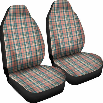 Peach Plaid Car Seat Covers 105905 - YourCarButBetter
