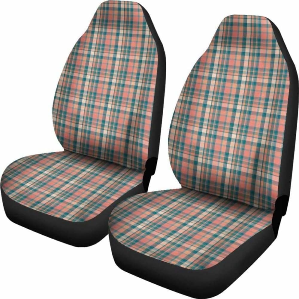 Peach Plaid Car Seat Covers 105905 - YourCarButBetter