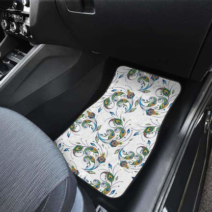 Peacock Feather Pattern Front And Back Car Mats 181703 - YourCarButBetter