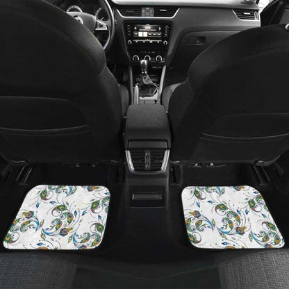 Peacock Feather Pattern Front And Back Car Mats 181703 - YourCarButBetter