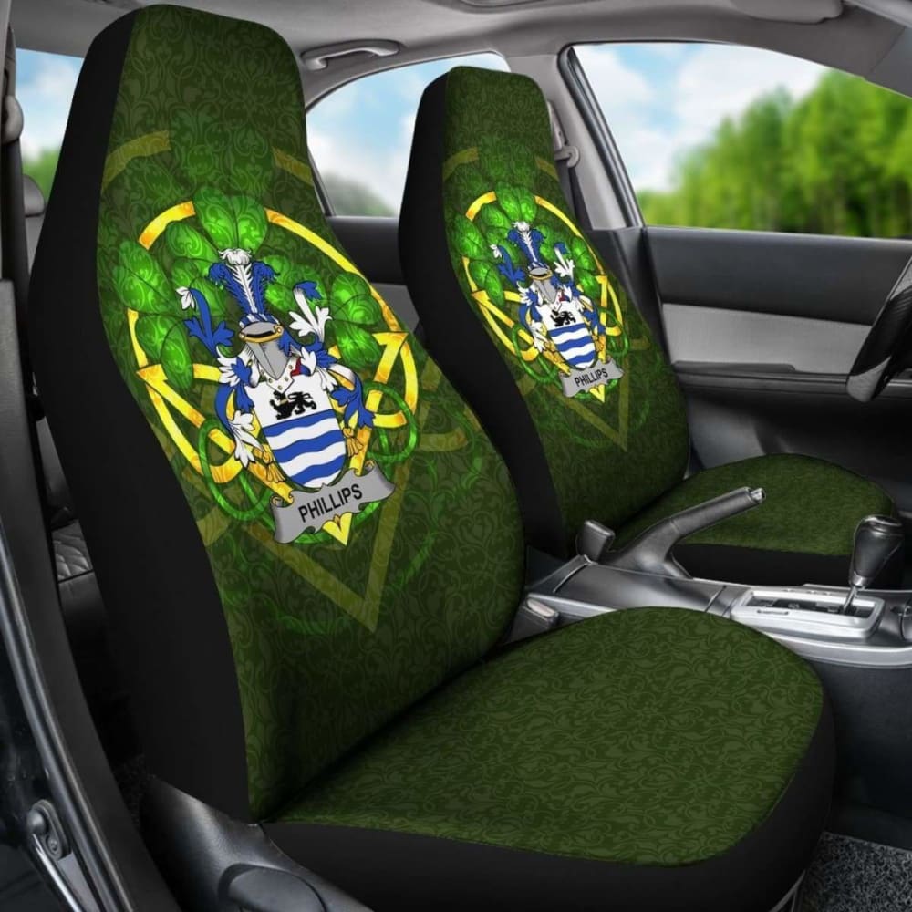 Phillips Ireland Car Seat Cover Celtic Shamrock (Set Of Two) 154230 - YourCarButBetter