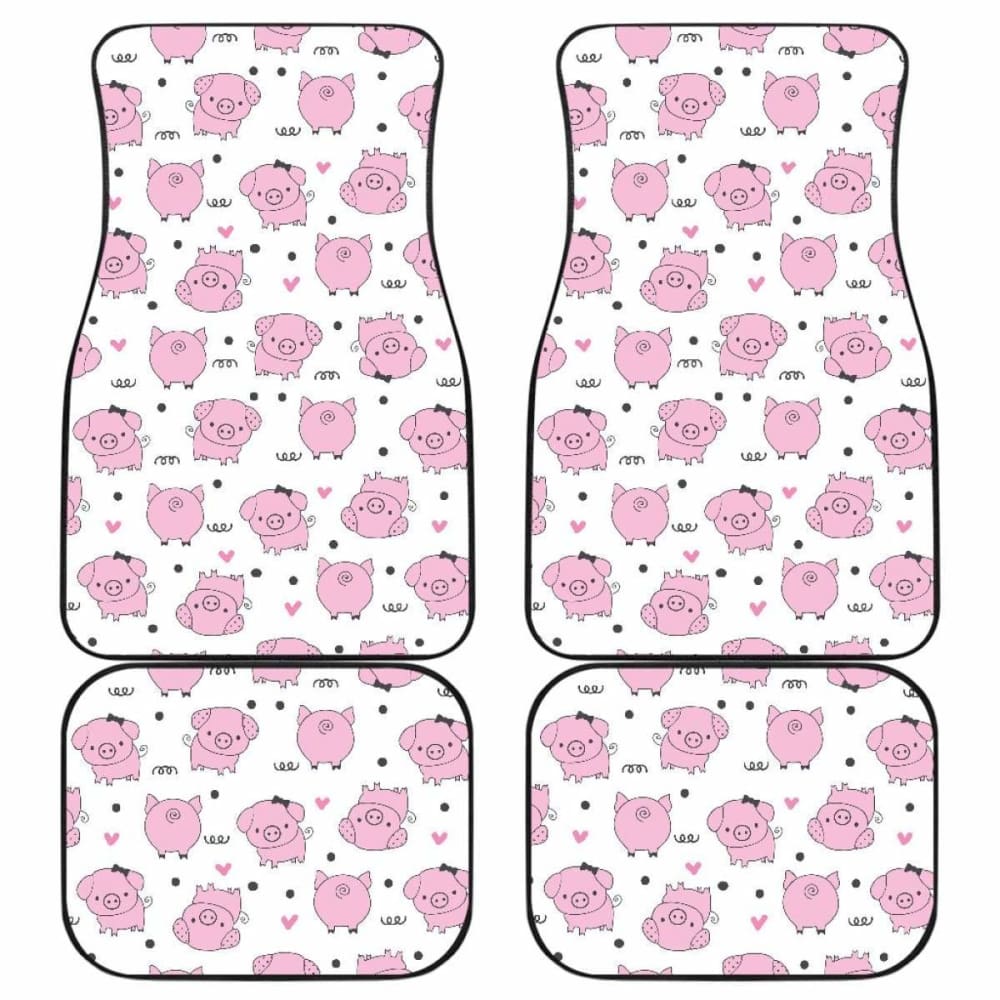 Pig Pattern Print Design 03 Front And Back Car Mats 221205 - YourCarButBetter
