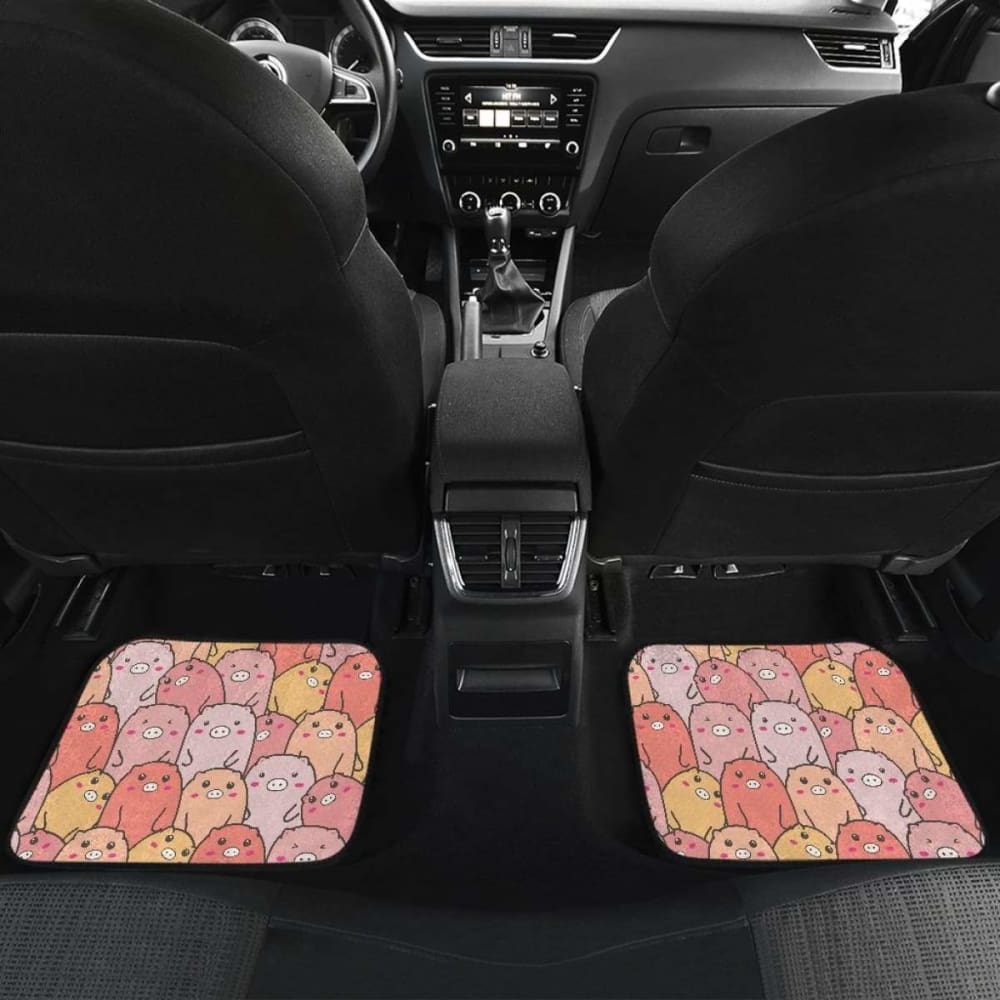 Pig Pattern Print Design 04 Front And Back Car Mats 221205 - YourCarButBetter