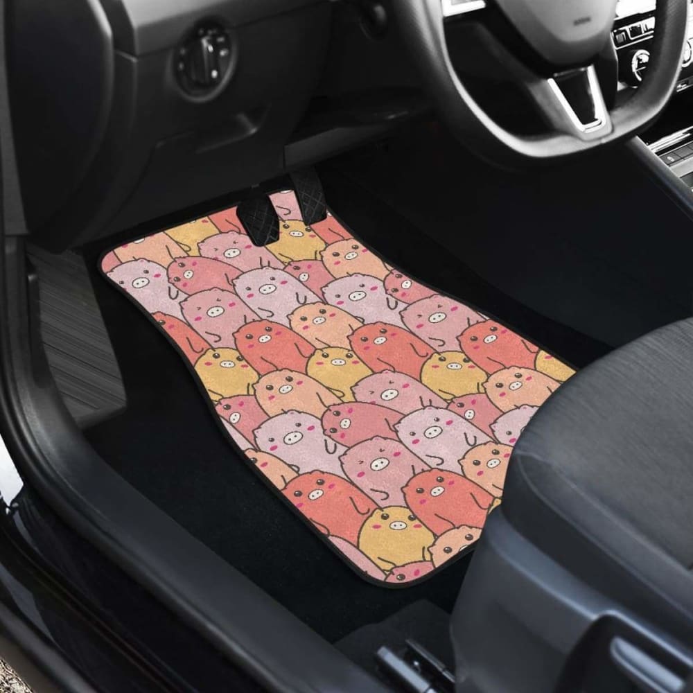 Pig Pattern Print Design 04 Front And Back Car Mats 221205 - YourCarButBetter