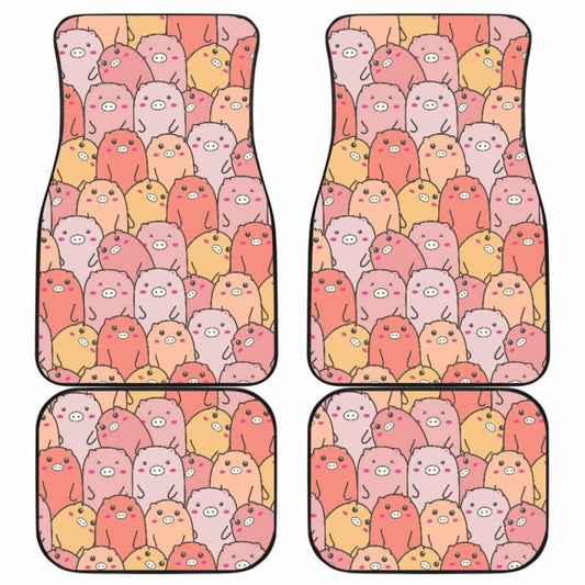 Pig Pattern Print Design 04 Front And Back Car Mats 221205 - YourCarButBetter