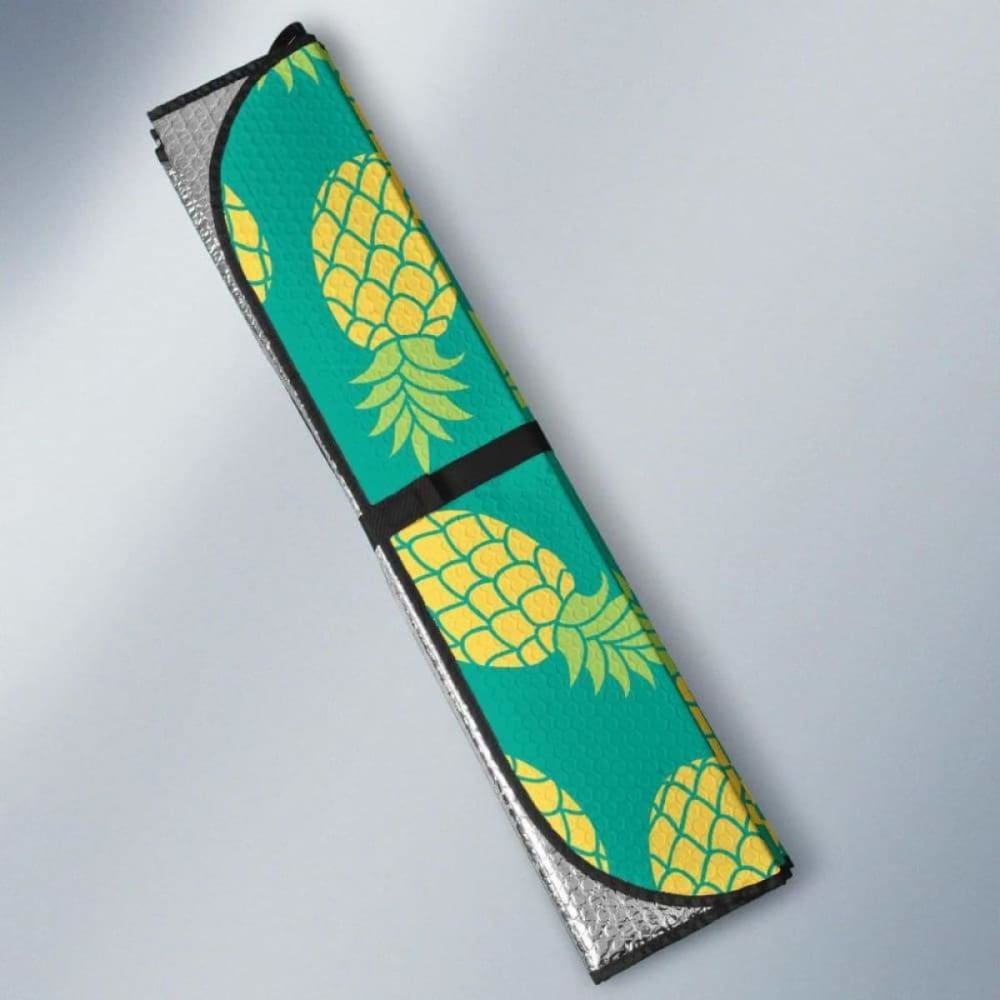 Pineapples Pattern Green Background Car Auto Sun Shades 460402 - YourCarButBetter