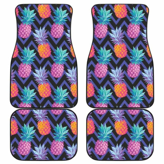 Pineapples Pattern Zigzag Background Front And Back Car Mats 174914 - YourCarButBetter