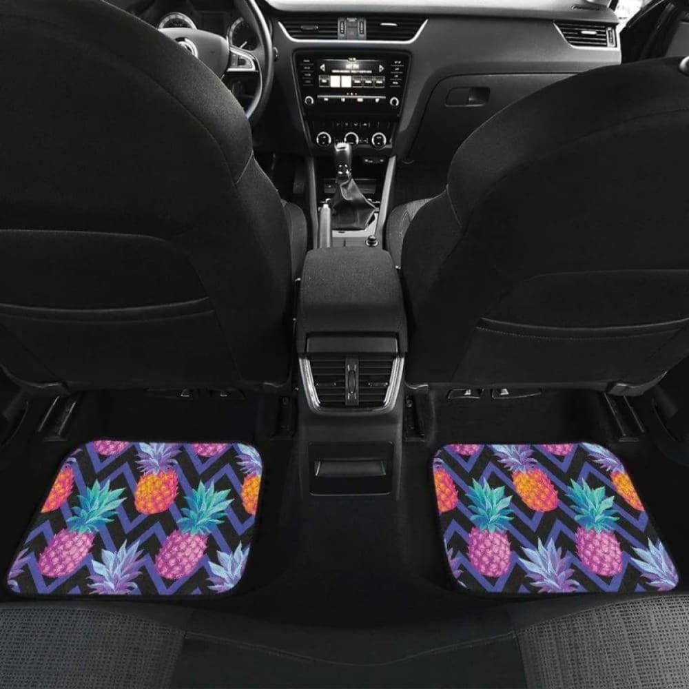 Pineapples Pattern Zigzag Background Front And Back Car Mats 174914 - YourCarButBetter