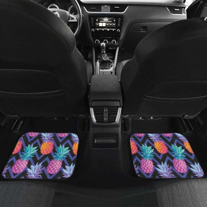 Pineapples Pattern Zigzag Background Front And Back Car Mats 174914 - YourCarButBetter