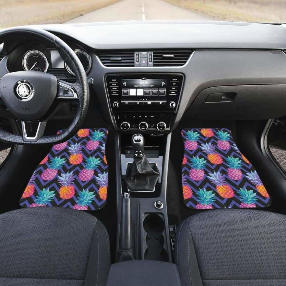 Pineapples Pattern Zigzag Background Front And Back Car Mats 174914 - YourCarButBetter