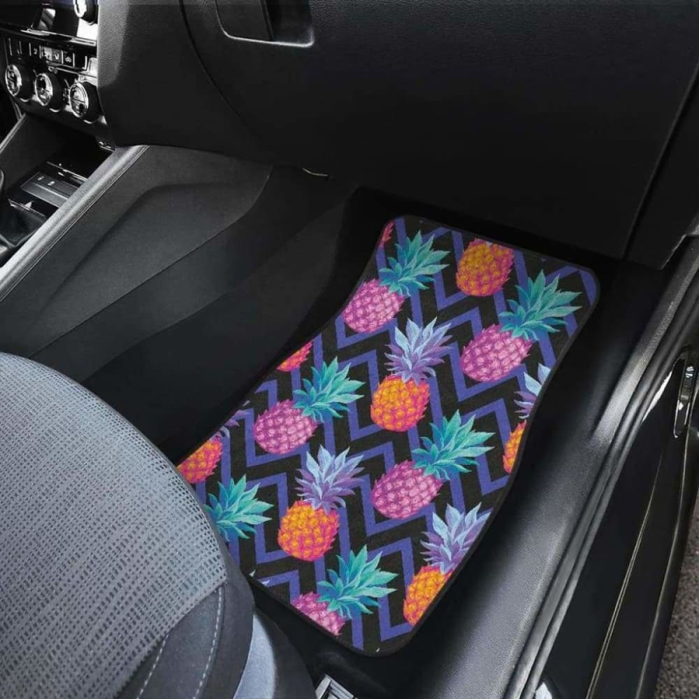 Pineapples Pattern Zigzag Background Front And Back Car Mats 174914 - YourCarButBetter