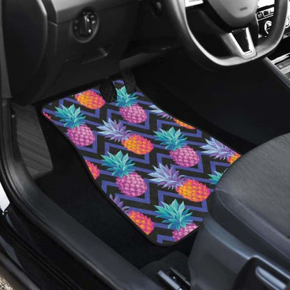 Pineapples Pattern Zigzag Background Front And Back Car Mats 174914 - YourCarButBetter