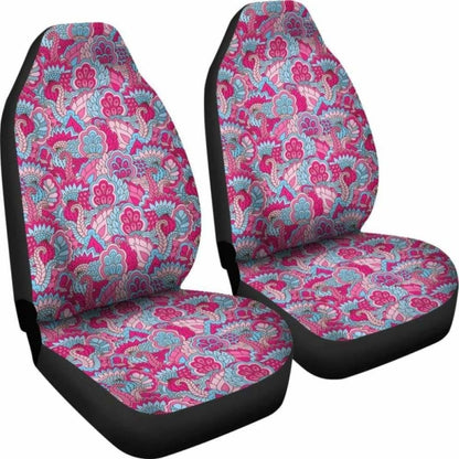 Pink And Blue Floral Car Seat Covers 153908 - YourCarButBetter
