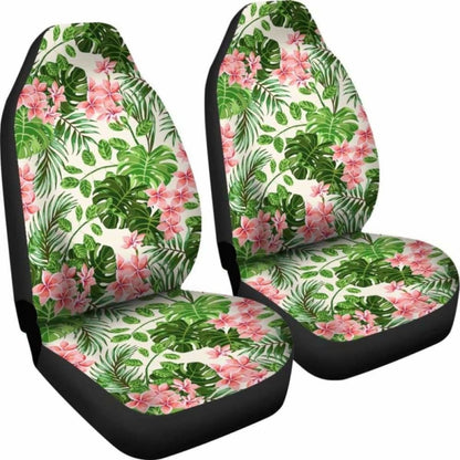 Pink And Green Tropical Car Seat Covers With Flowers 105905 - YourCarButBetter
