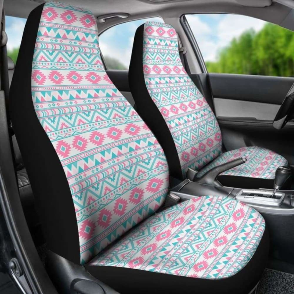 Pink And Turquoise Aztec Pattern Car Seat Covers 110424 - YourCarButBetter