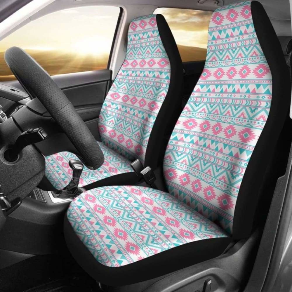 Pink And Turquoise Aztec Pattern Car Seat Covers 110424 - YourCarButBetter