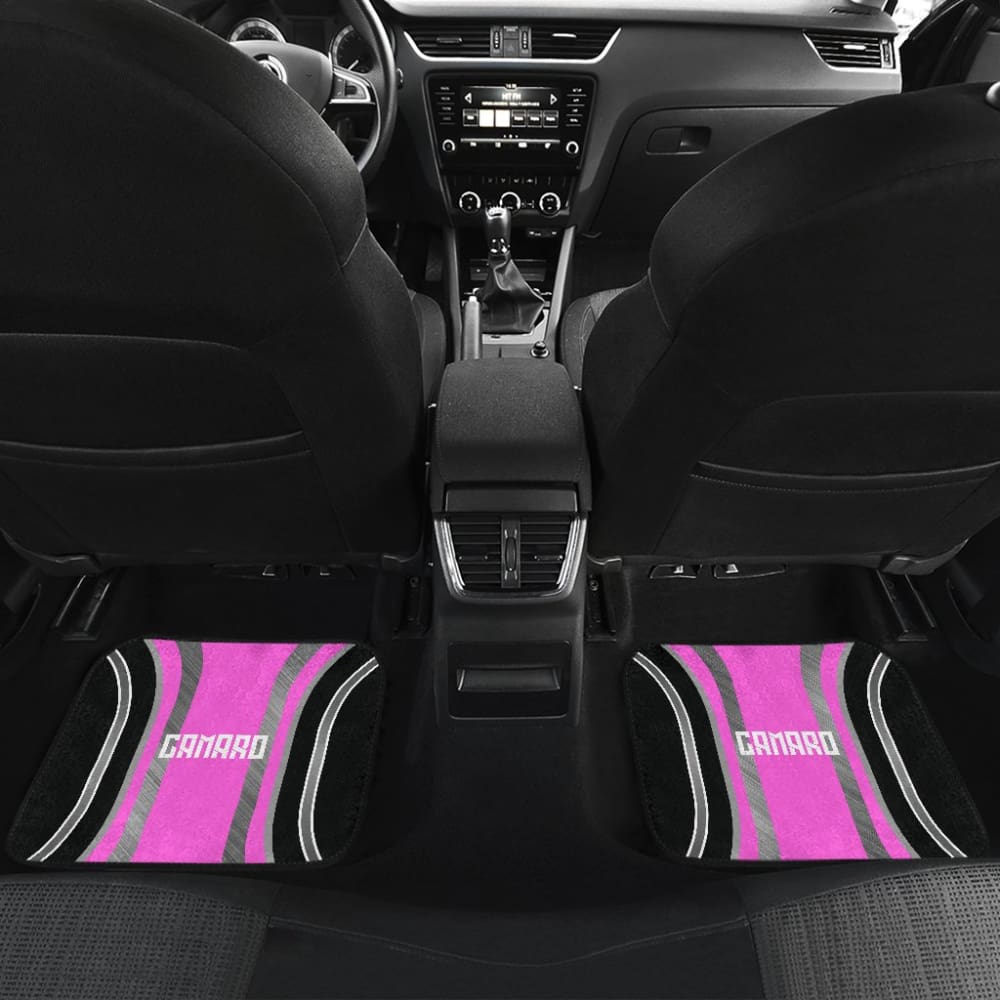 Pink Black Camaro White Letter Car Floor Mats 210603 - YourCarButBetter