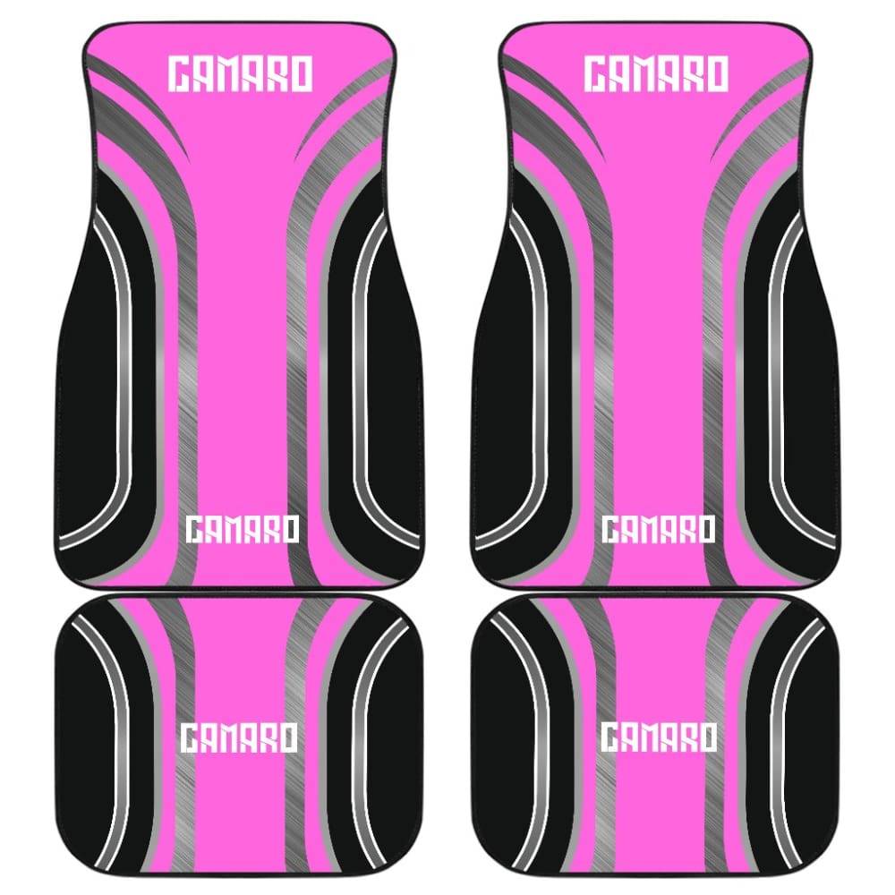 Pink Black Camaro White Letter Car Floor Mats 210603 - YourCarButBetter