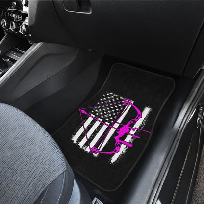Pink Bow Hunter Flag Car Floor Mats Amazing Gift Ideas 212601 - YourCarButBetter