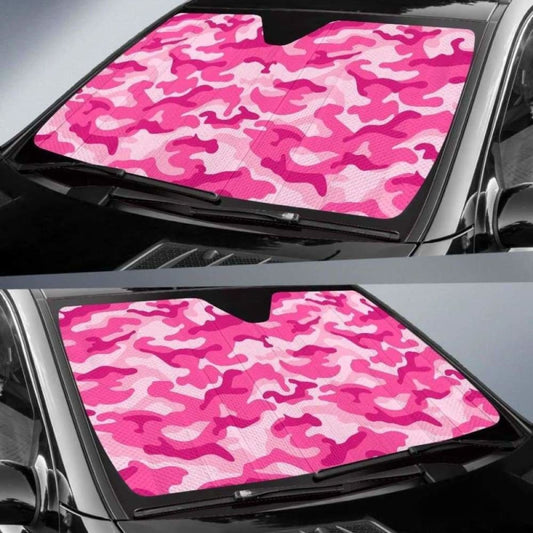 Pink Camouflage Car Sun Shades 172609 - YourCarButBetter