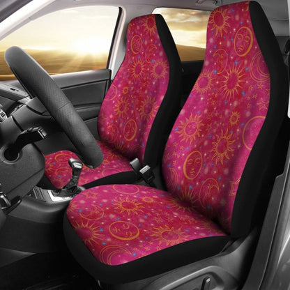 Pink Celestial Sun Moon Stars Car Seat Covers 101819 - YourCarButBetter