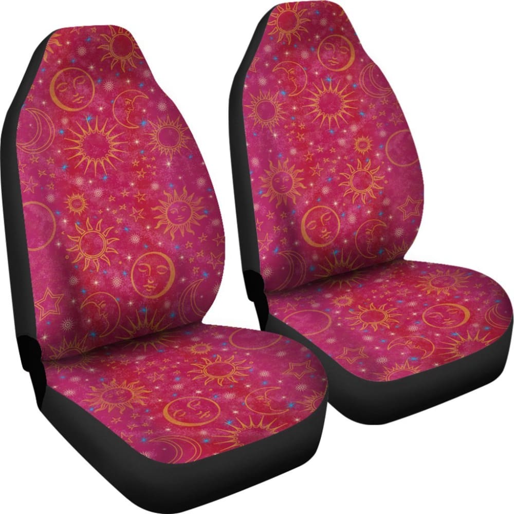 Pink Celestial Sun Moon Stars Car Seat Covers 101819 - YourCarButBetter