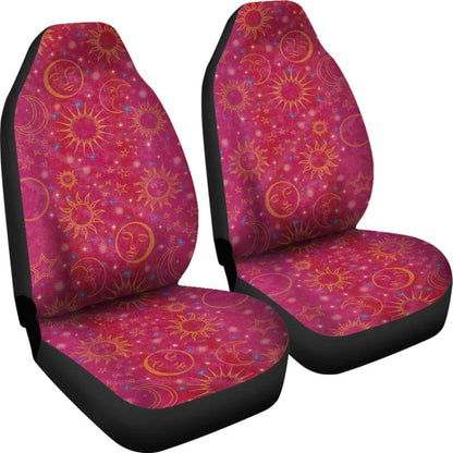 Pink Celestial Sun Moon Stars Car Seat Covers 101819 - YourCarButBetter