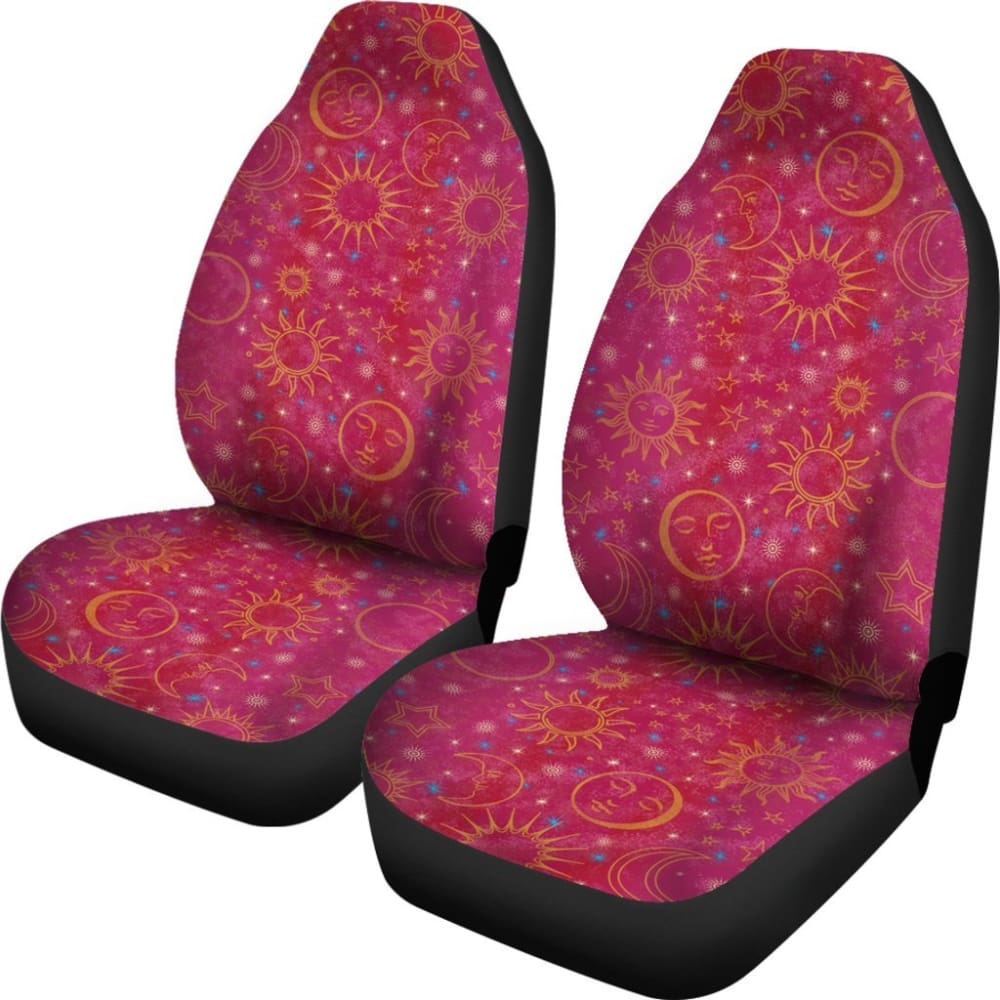 Pink Celestial Sun Moon Stars Car Seat Covers 101819 - YourCarButBetter