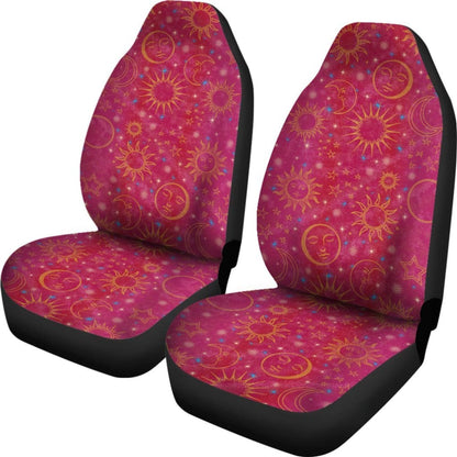 Pink Celestial Sun Moon Stars Car Seat Covers 101819 - YourCarButBetter