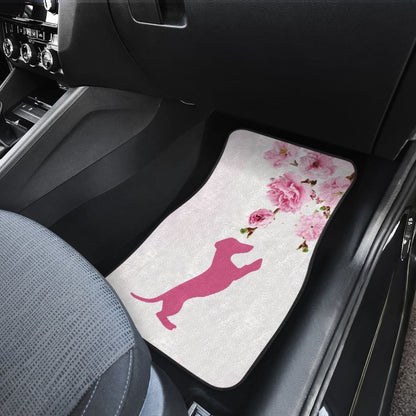 Pink Dachshund And Floral For Flower And Dog Lovers Car Floor Mats - Make Your Own Styles