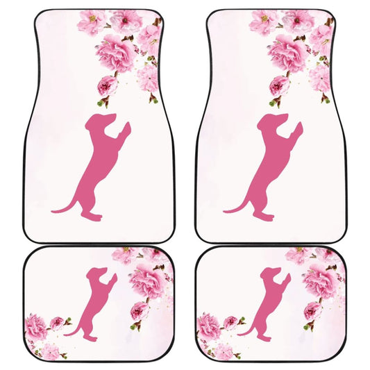 Pink Dachshund And Floral For Flower And Dog Lovers Car Floor Mats - Make Your Own Styles